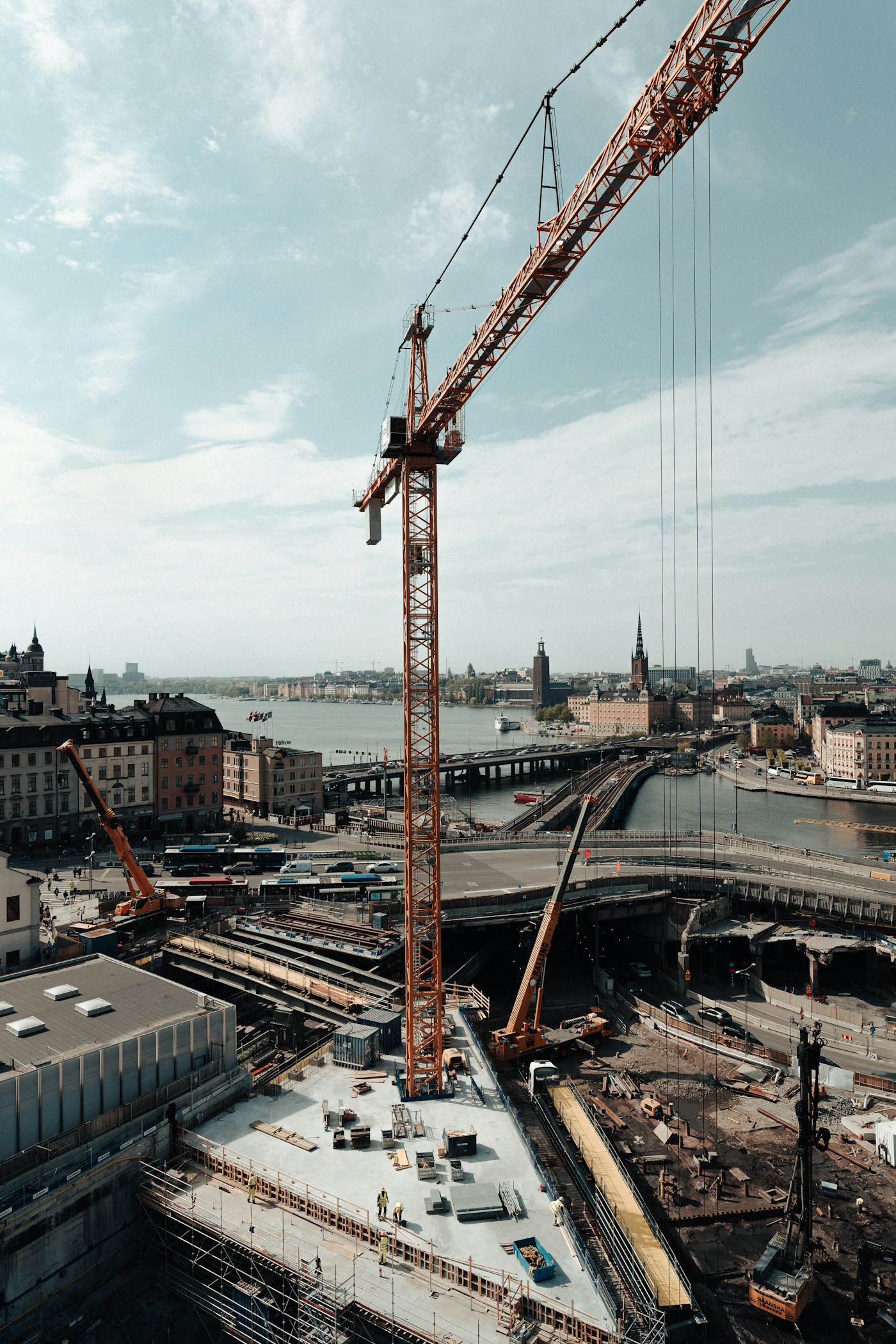 Byggarbetsplats vid Slussen i Stockholm